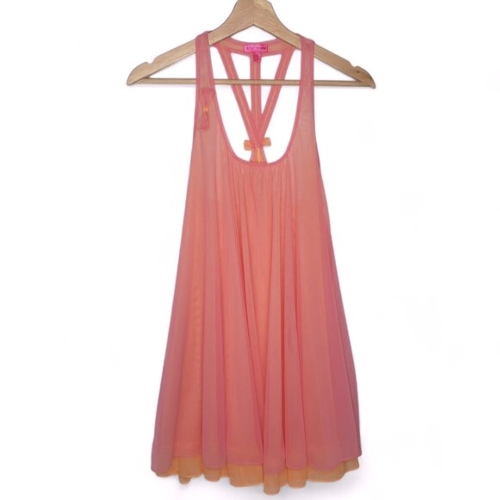 Betsey Johnson Women’s Babydoll Layered Chiffon Lingerie Nightie Sleepwear
